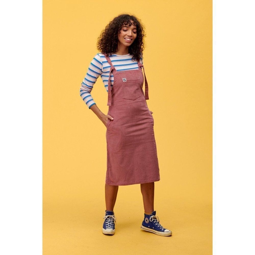 Ash Pink Classic Dungaree Dress